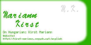 mariann kirst business card